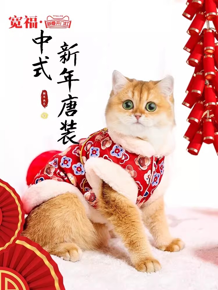 狗狗小猫宠物保暖2024龙年唐装